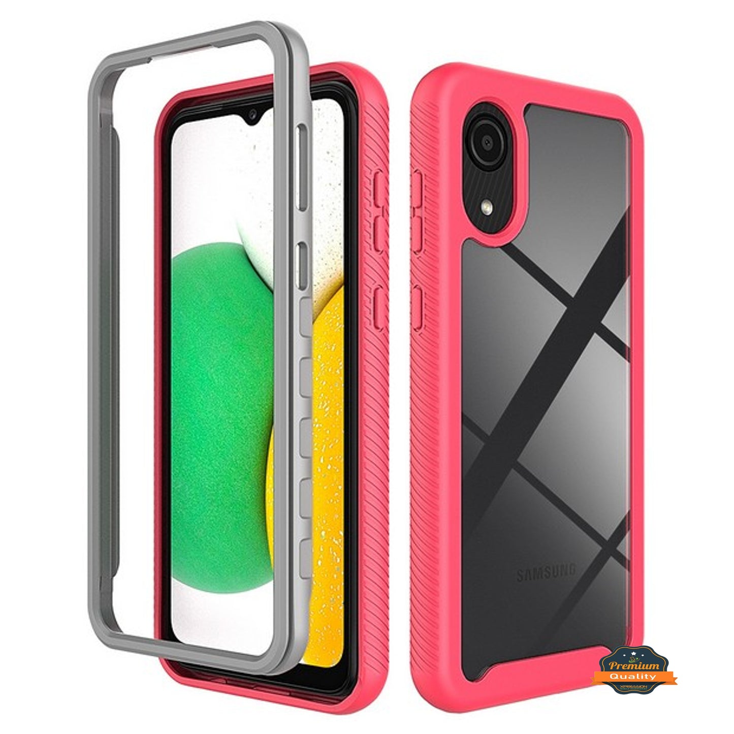 For Samsung Galaxy A03 Core Armor Slim Hybrid Double Layer Hard PC + TPU Transparent Back Rugged Frame Shockproof Phone Case Cover