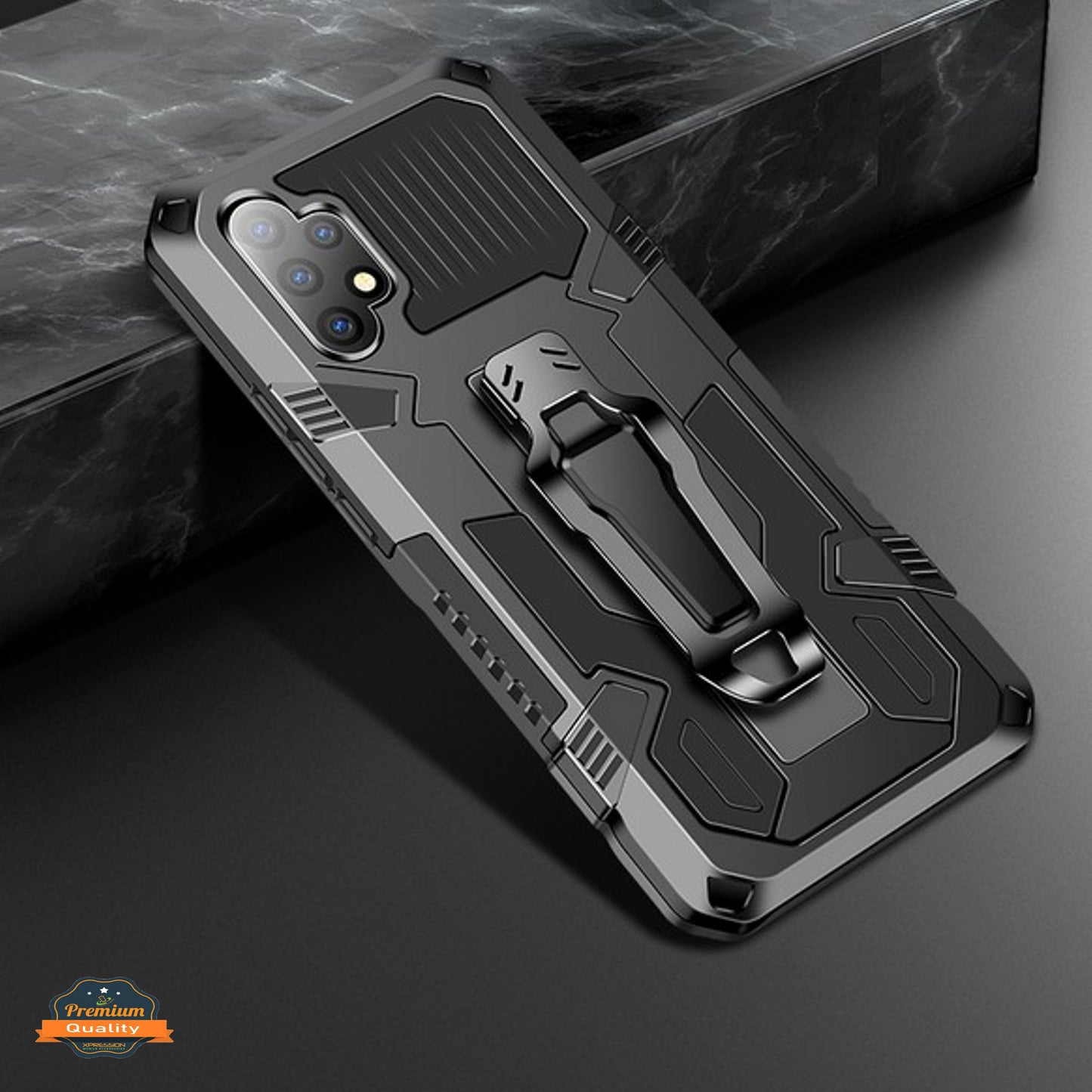 For Samsung Galaxy A03S Hybrid Heavy Duty Protection Shockproof Defender with Belt Clip and Kickstand Dual Layer Shell Phone Case Cover
