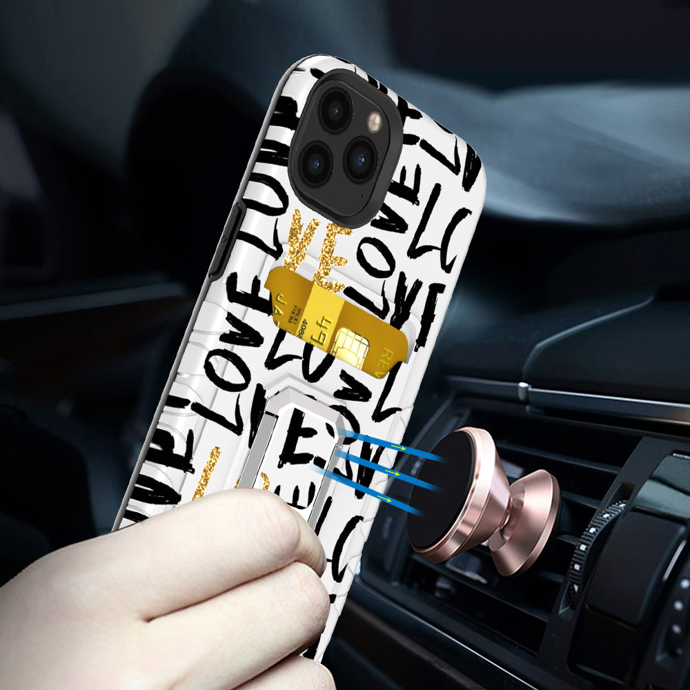 For Motorola Moto G Stylus 5G 2022 Stylish Wallet Case with Credit Card Holder & Magnetic Kickstand Ring Hybrid Armor Phone Case Cover