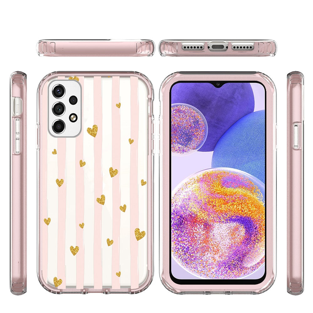 For Samsung Galaxy A23 5G Beautiful Design Hybrid Triple Layer Armor Hard PC Rubber Shockproof Frame Phone Case Cover
