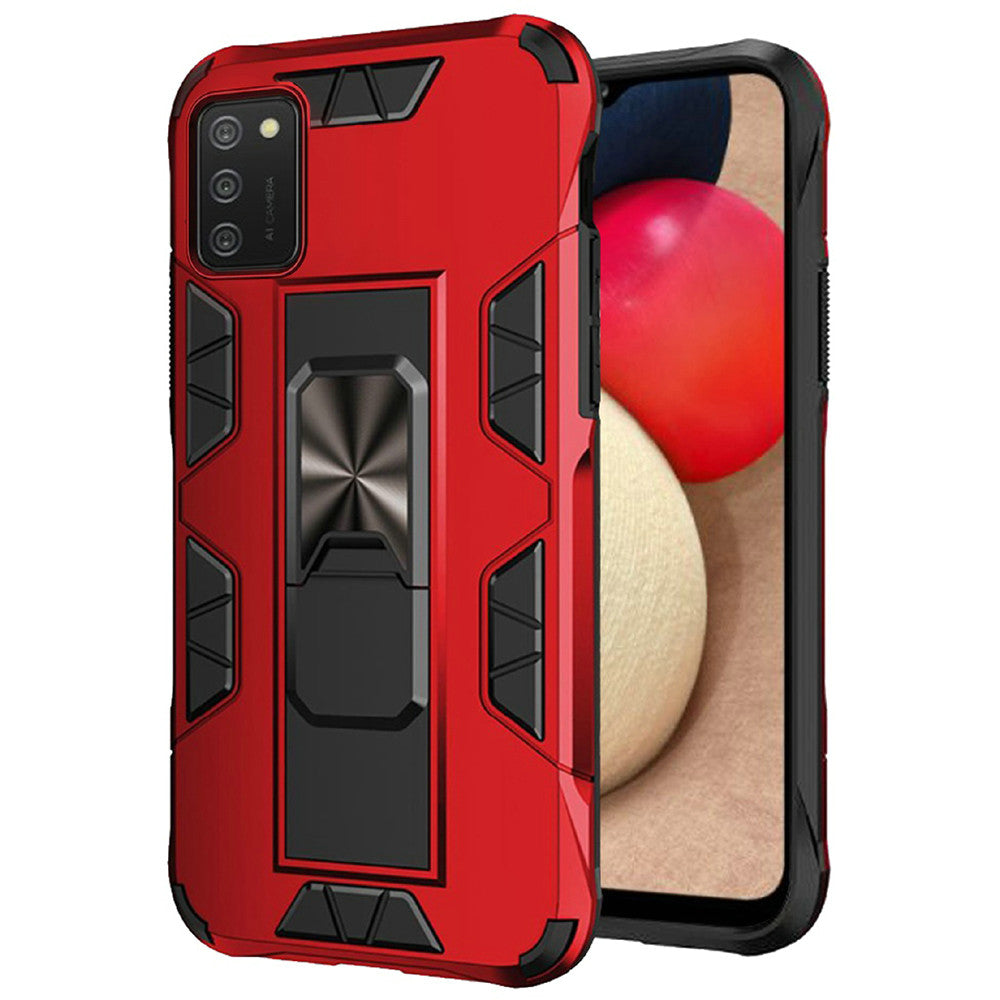 For Samsung Galaxy A02S Hybrid Magnetic Slide Ring Stand fit Car Mount Grip Holder Full Body Heavy Duty Rugged Military Grade Phone Case Cover