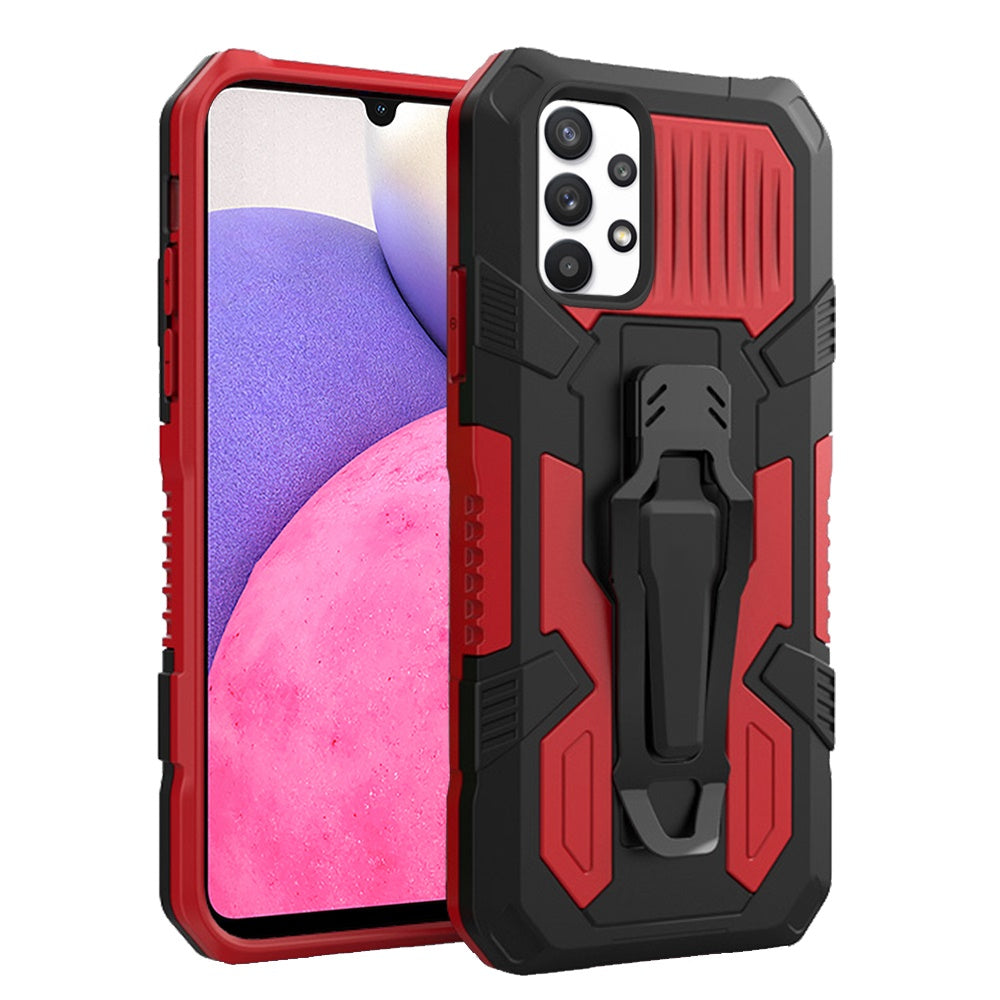 For Samsung Galaxy A33 5G Rugged Heavy Duty Dual Layers Hybrid Shockproof Protective Shell with Built in Clip Holder & Kickstand Phone Case Cover
