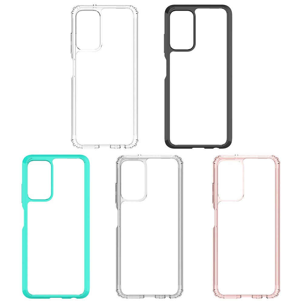 For Samsung Galaxy A03S Hybrid Transparent Clear Acrylic Back Hard PC & Soft TPU Full Protective Bumper Extra Shock-Absorb Phone Case Cover