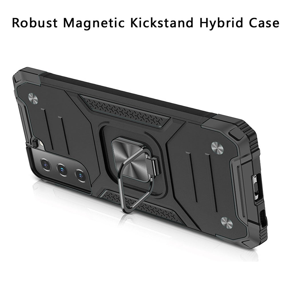 For Samsung Galaxy S22 /Plus Ultra Armor Hybrid with Ring Holder Kickstand Shockproof Heavy-Duty Durable Rugged Dual Layer Phone Case Cover
