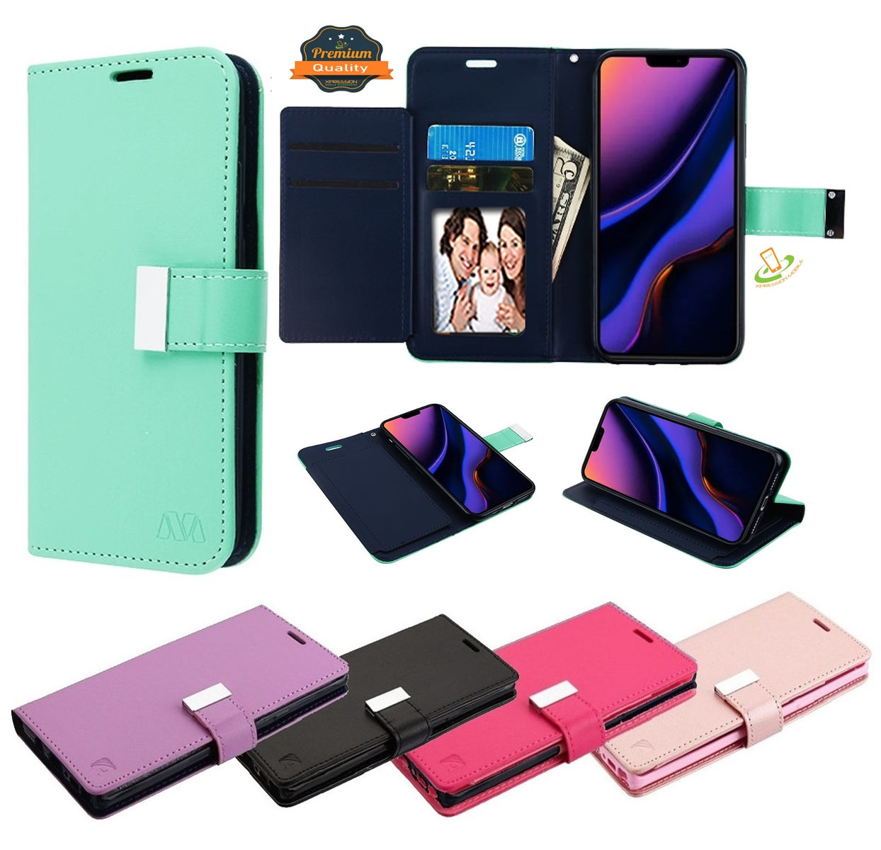 For TCL 30 XE 5G luxurious PU leather Wallet 6 Card Slots folio with Wrist Strap and Kickstand Pouch Flip Shockproof Phone Case Cover