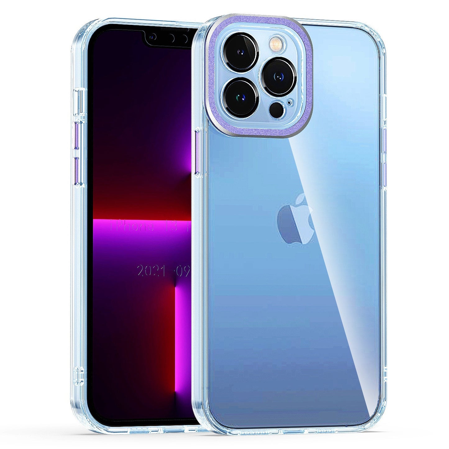 For Samsung Galaxy S22 Ultra/ S22+ / S22 Transparent Clear Hybrid with Matching Metal Buttons and Camera Protection Hard PC + TPU Phone Case Cover