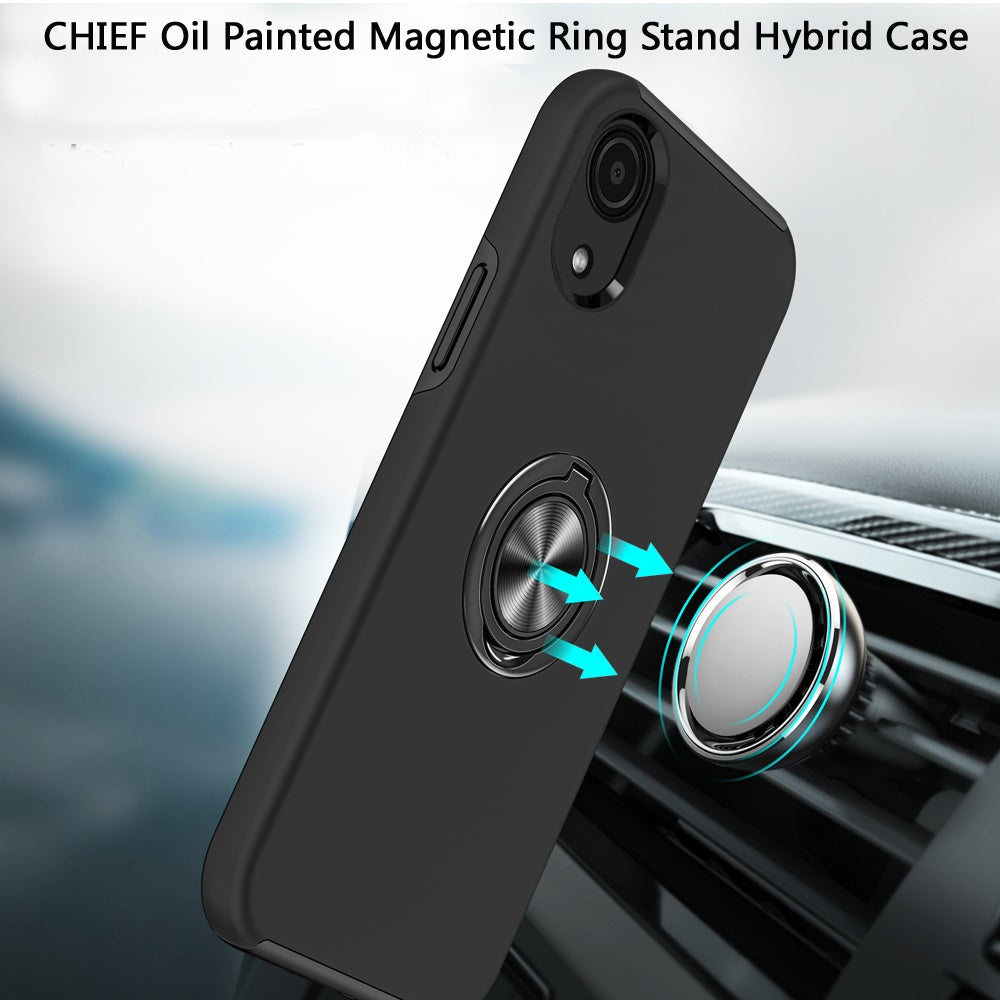 For Samsung A03 Core Hybrid 360 Degree Rotatable Metal Invisible Ring Stand Holder Fit Magnetic Car Mount Shockproof Slim Phone Case Cover