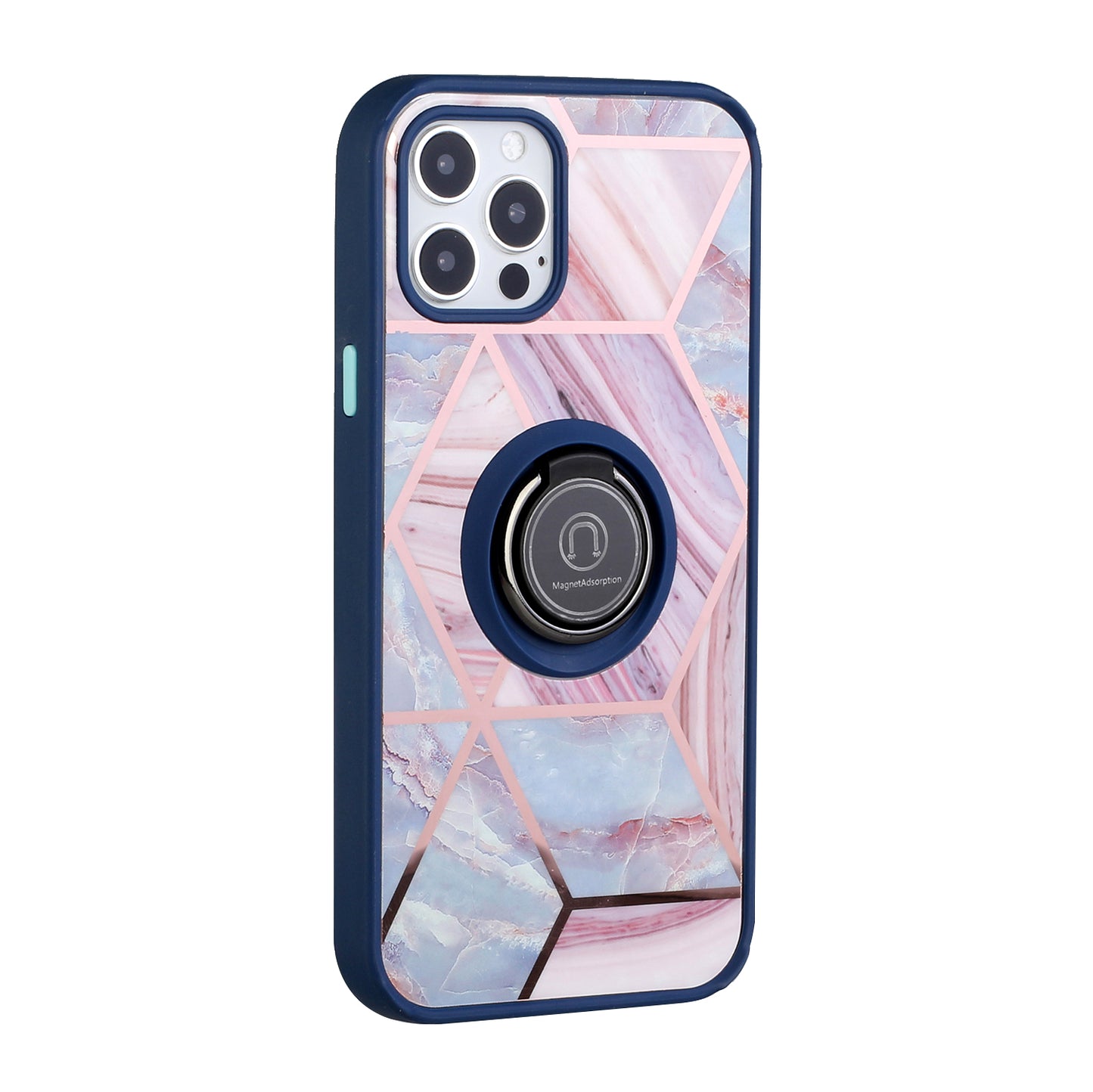 For Apple iPhone 13 /Pro Max Mini Unique Marble Design with Magnetic Ring Kickstand Holder Hybrid TPU Hard PC Shockproof Armor Bumper Phone Case Cover