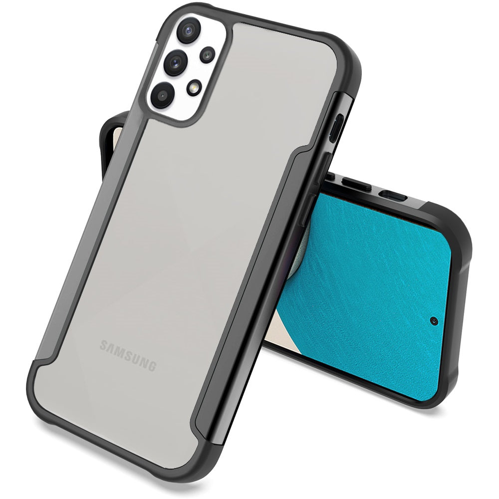 For Samsung Galaxy A53 5G Hybrid Aluminum Alloy Metal Clear Transparent Back PC TPU Bumper Frame Armor Shockproof Phone Case Cover
