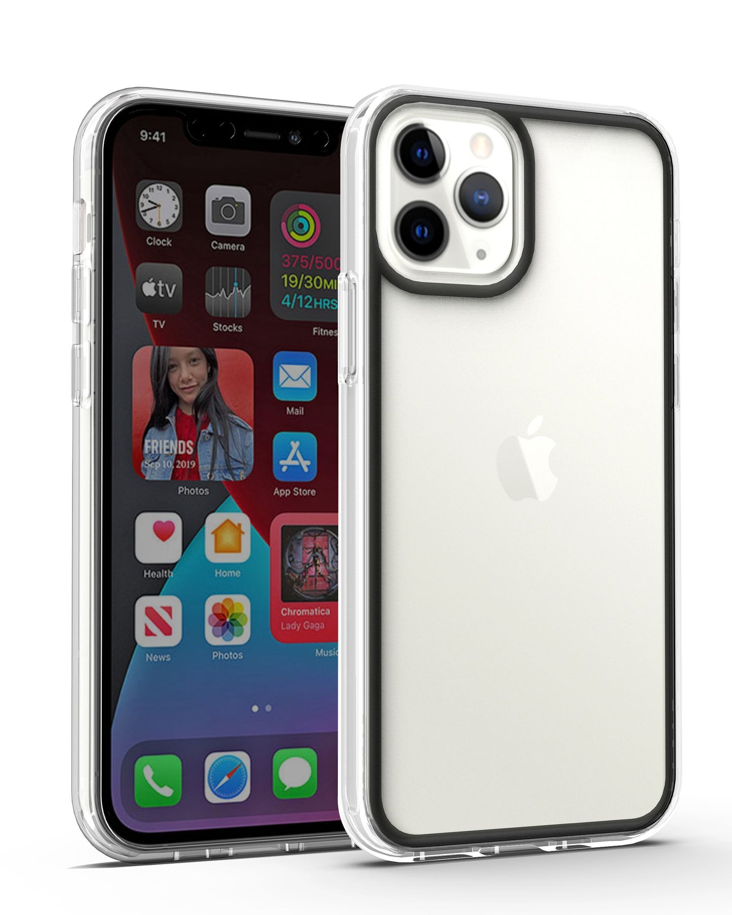 For Apple iPhone 13 Pro Max (6.7") Ultra Slim Fit Transparent Colored Frame Bumper Hard PC Back Rubber TPU Hybrid Rugged Phone Case Cover