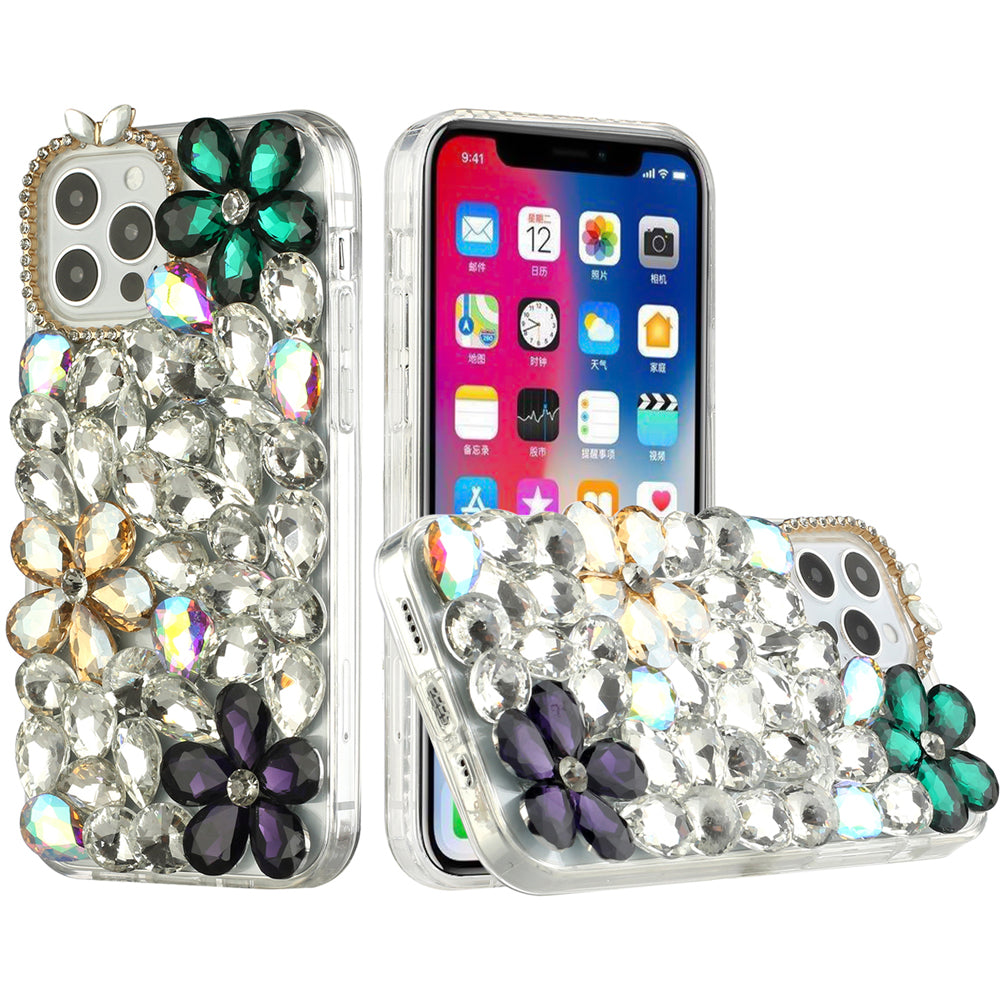 For Samsung Galaxy A33 5G Bling Crystal 3D Full Diamonds Luxury Sparkle Transparent Rhinestone Glitter Hybrid Bumper Phone Case Cover