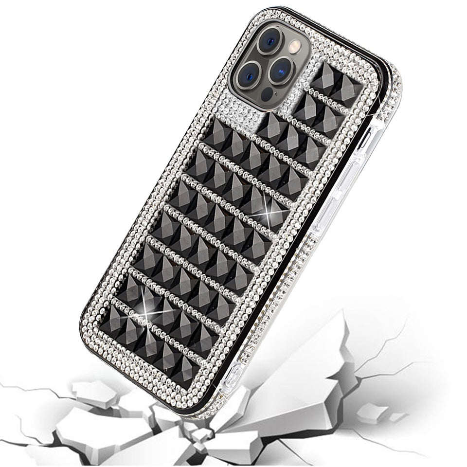 For Samsung Galaxy A33 5G Luxury 3D Bling Diamonds Rhinestone Jeweled Shiny Crystal Hybrid TPU Bumper Hard PC Phone Case Cover