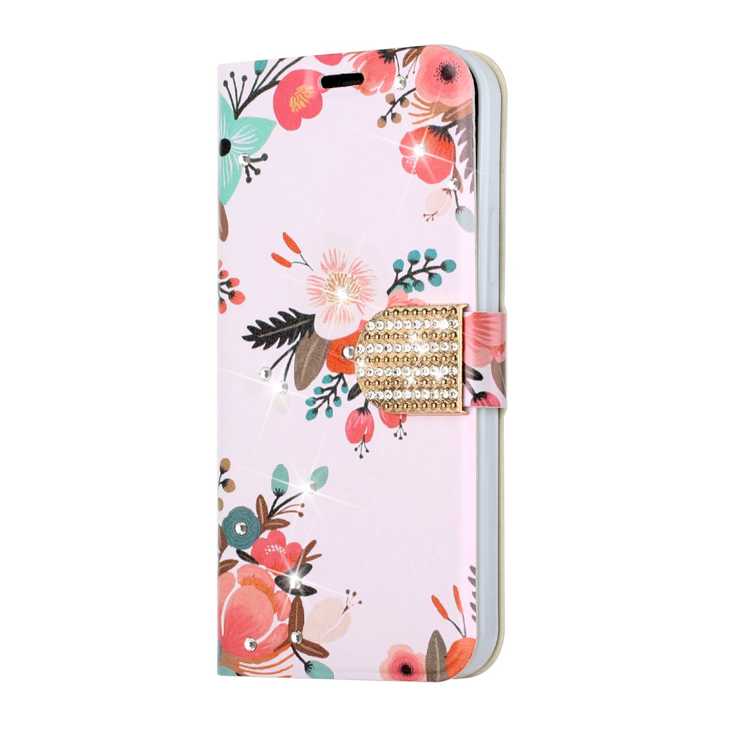 For Samsung Galaxy A53 5G Design Pattern PU Leather Wallet Case 3D Diamond Bling Buckle with Credit Card Slot & Stand Pouch Flip Phone Case Cover
