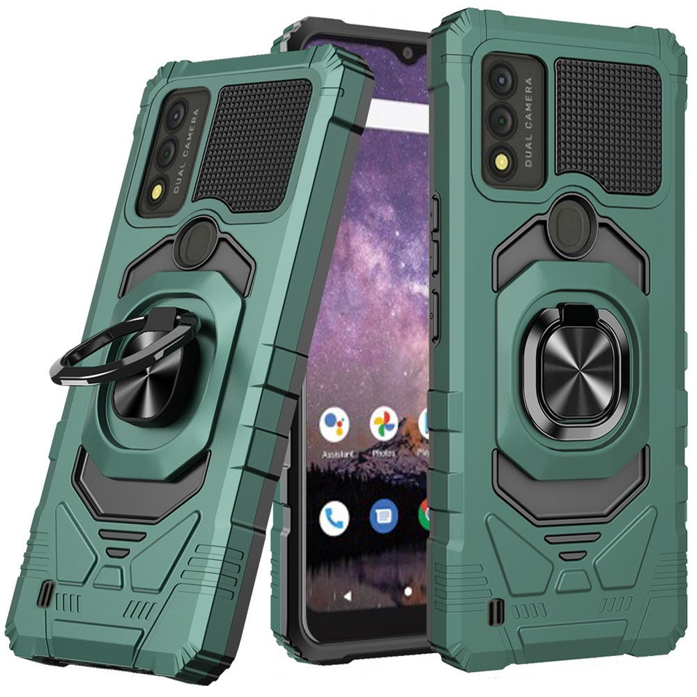 For Wiko Voix Hybrid Dual Layer with 360° Rotate Magnetic Ring Stand Holder Kickstand, 2in1 TPU Rugged PC Shockproof Phone Case Cover