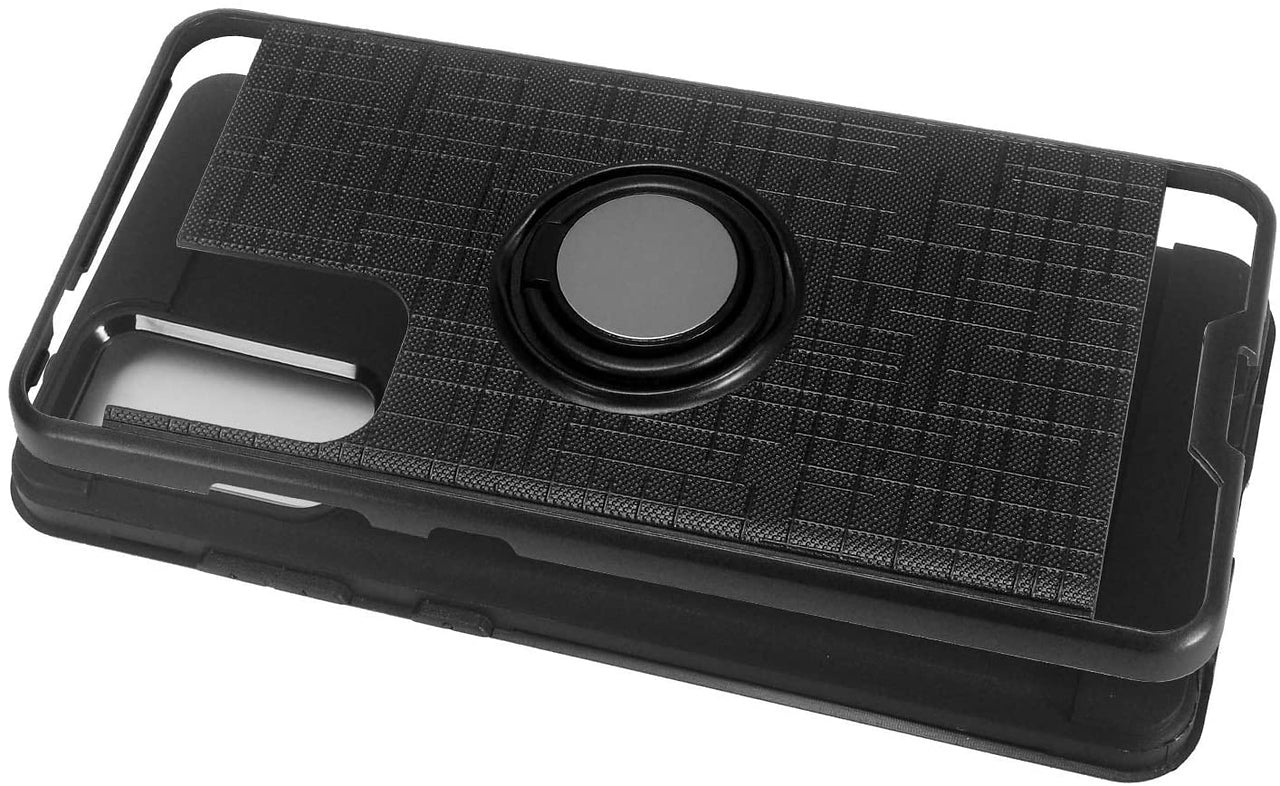For Samsung Galaxy A03S Hybrid 360° Ring Armor Shockproof Dual Layers Holder with Ring Stand for Magnetic Car Mount Phone Case Cover