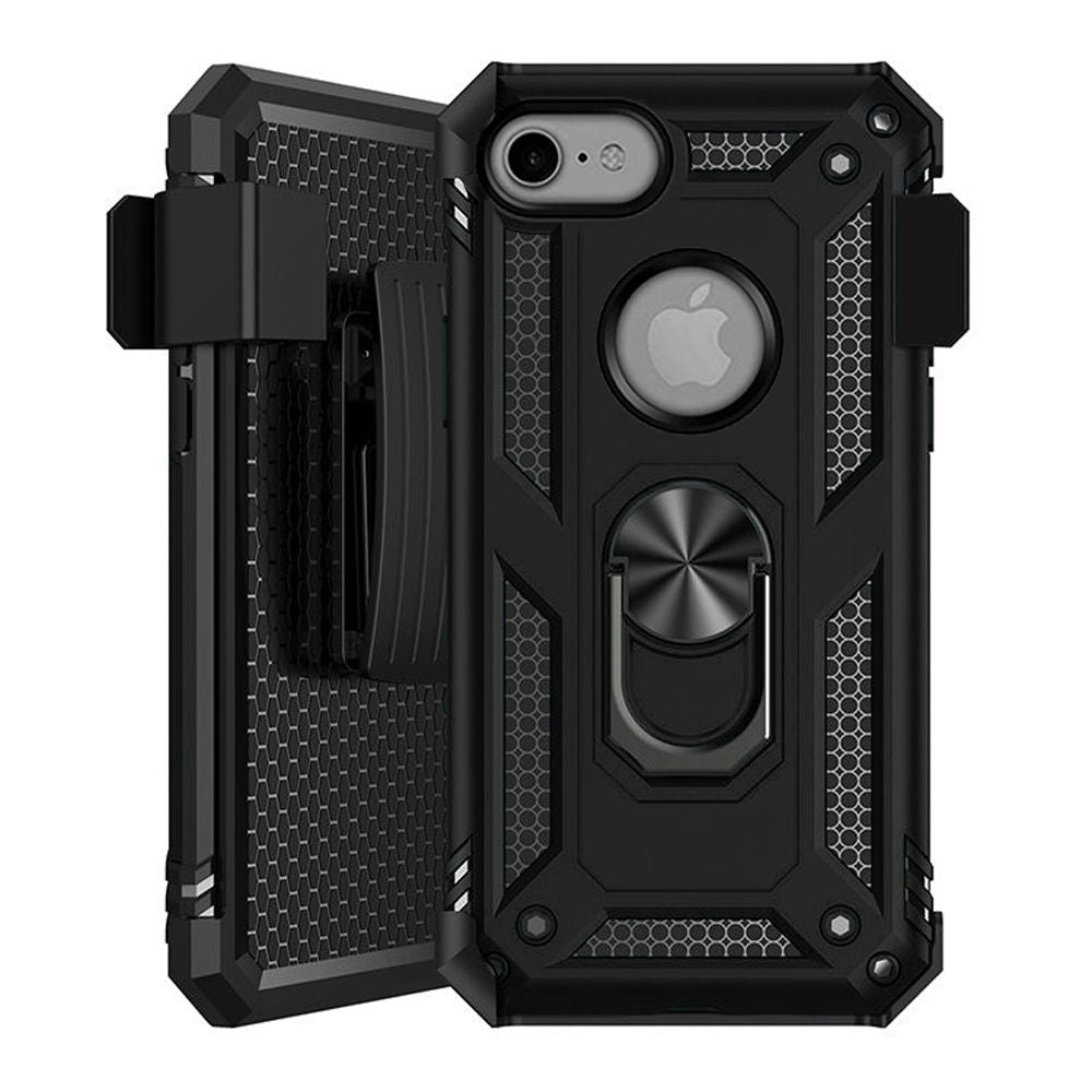 For Apple iPhone SE 2022 /SE 2020/8/7 with Belt Clip Holster Ring Stand Holder, Military Grade Fit for Magnetic Car Mount Shockproof Hybrid Rugged Phone Case Cover