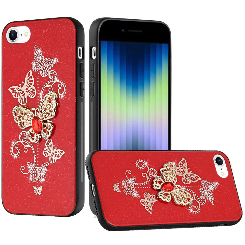 For Apple iPhone 11 (6.1")3D Diamond Bling Sparkly Glitter Ornaments Engraving Hybrid Armor Metal Fashion Phone Case Cover