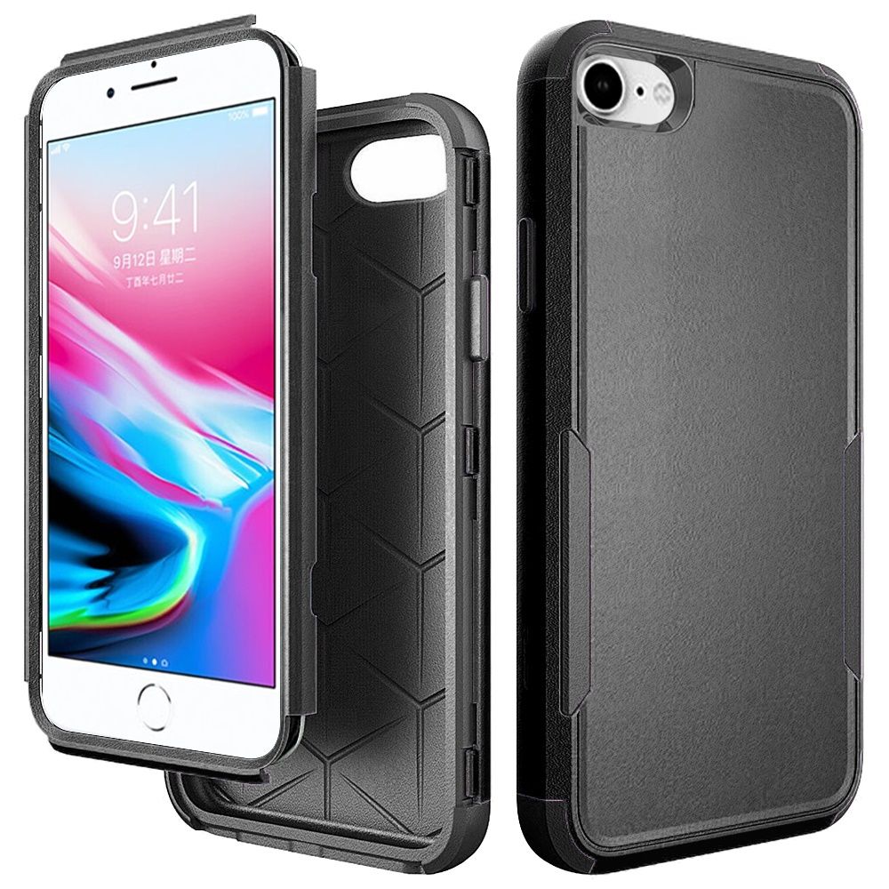 For Apple iPhone SE 3 (2022) SE/8/7 Hybrid Rugged Hard Shockproof Drop-Proof with 3 Layer Protection, Military Grade Heavy-Duty Armor Design Phone Case Cover