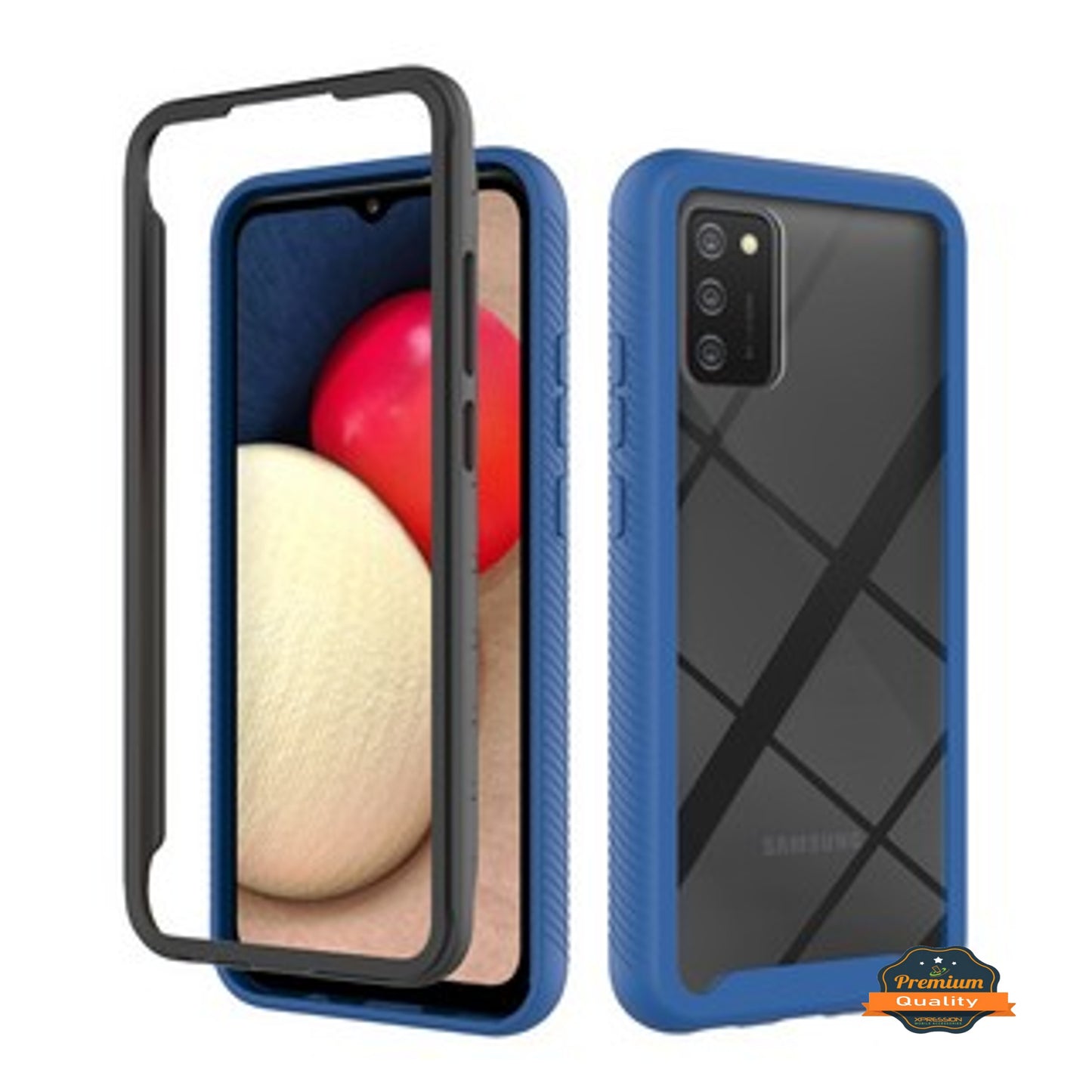 For Samsung Galaxy A23 5G Full Body Armor Slim Hybrid Double Layer Hard PC + TPU Transparent Back Rugged Shockproof Clear / Pink Phone Case Cover