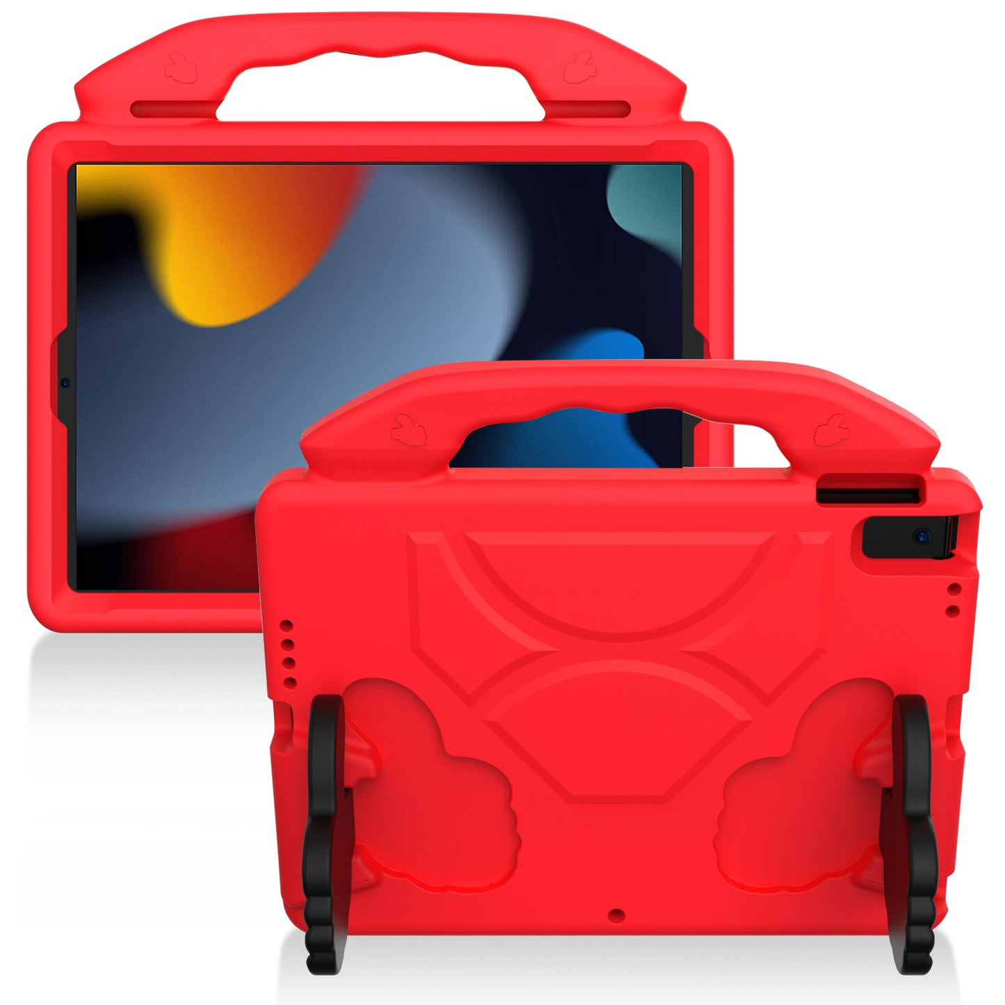 Case for Samsung Galaxy Tab S6 Lite 10.4" Hybrid Shockproof Thumbs Up Kickstand Anti-slip Rubber TPU Kid-Friendly Bumper Tablet Red Tablet Cover