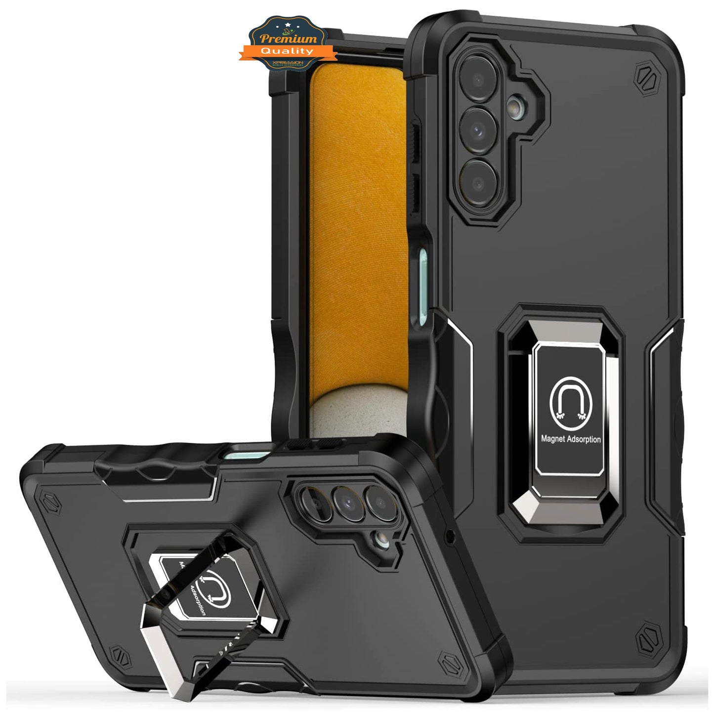 For Samsung Galaxy Z Fold 4 5G Heavy Duty Hybrid with Kickstand Ring Stand, Support Magnetic Car Mount Rugged TPU Shell Phone Case Cover