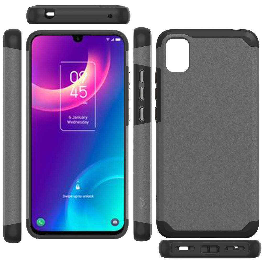 For TCL 30z Ultra Slim Corner Protection Shock Absorption Hybrid Dual Layer Hard TPU Rubber Frame Armor Defender Phone Case Cover
