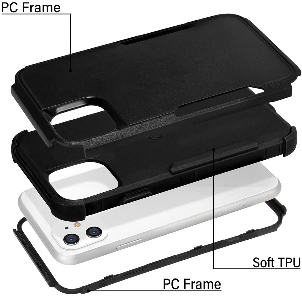 For Samsung Galaxy A03S Hybrid Bumper Rugged Dual Layer Heavy-Duty Military-Grade Rubber TPU Defender Protective Phone Case Cover