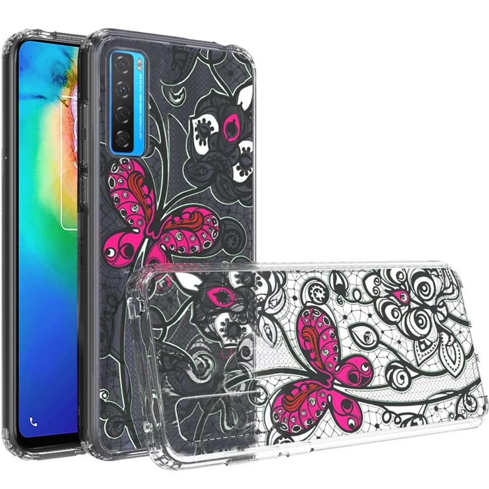 For Samsung Galaxy A71 5G Fashion Pattern Design Ultra Thin Clear Hybrid Rubber Gummy TPU Grip + Hard PC Back Shockproof Phone Case Cover