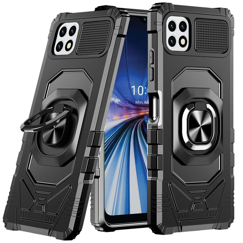 For Samsung Galaxy A13 5G Hybrid Dual Layer with Rotate Magnetic Ring Stand Holder Kickstand, Rugged Shockproof Protective Phone Case Cover