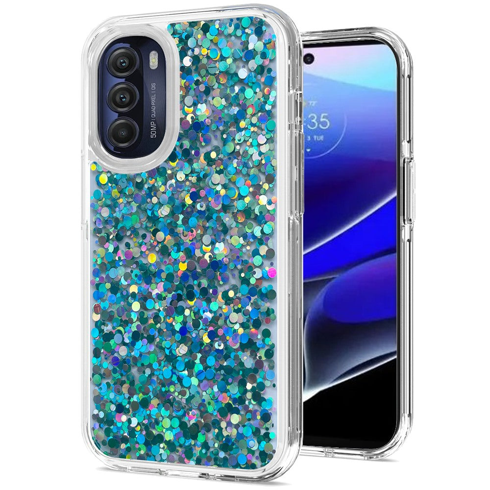 For Motorola Moto G Stylus 5G 2022 Colorful Glitter Bling Sparkle Epoxy Glittering Shining Hybrid Hard Shockproof Phone Case Cover