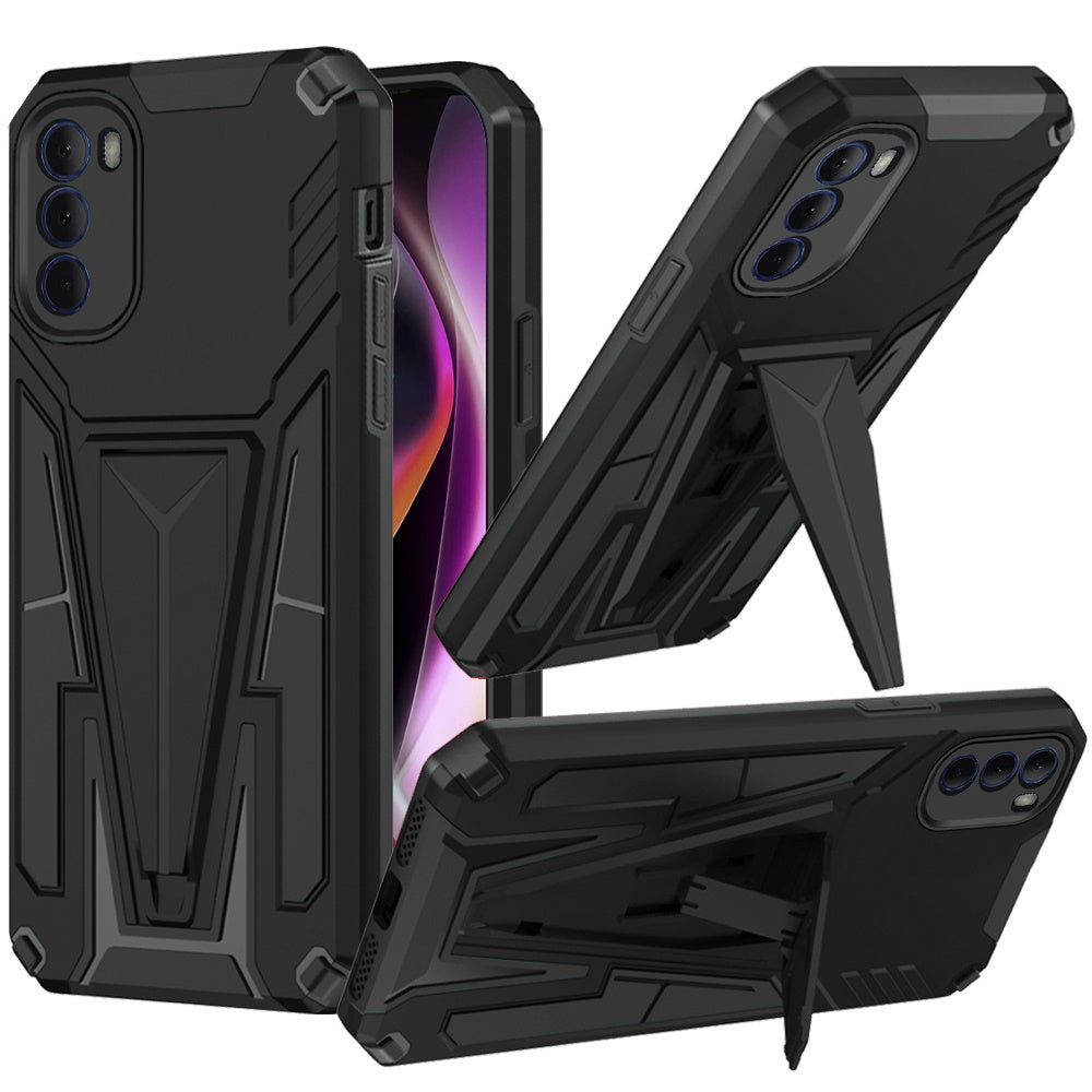 For Motorola Moto G 5G 2022 Heavy Duty Protection Hybrid Built-in Kickstand Rugged Shockproof Military Grade Dual Layer Phone Case Cover