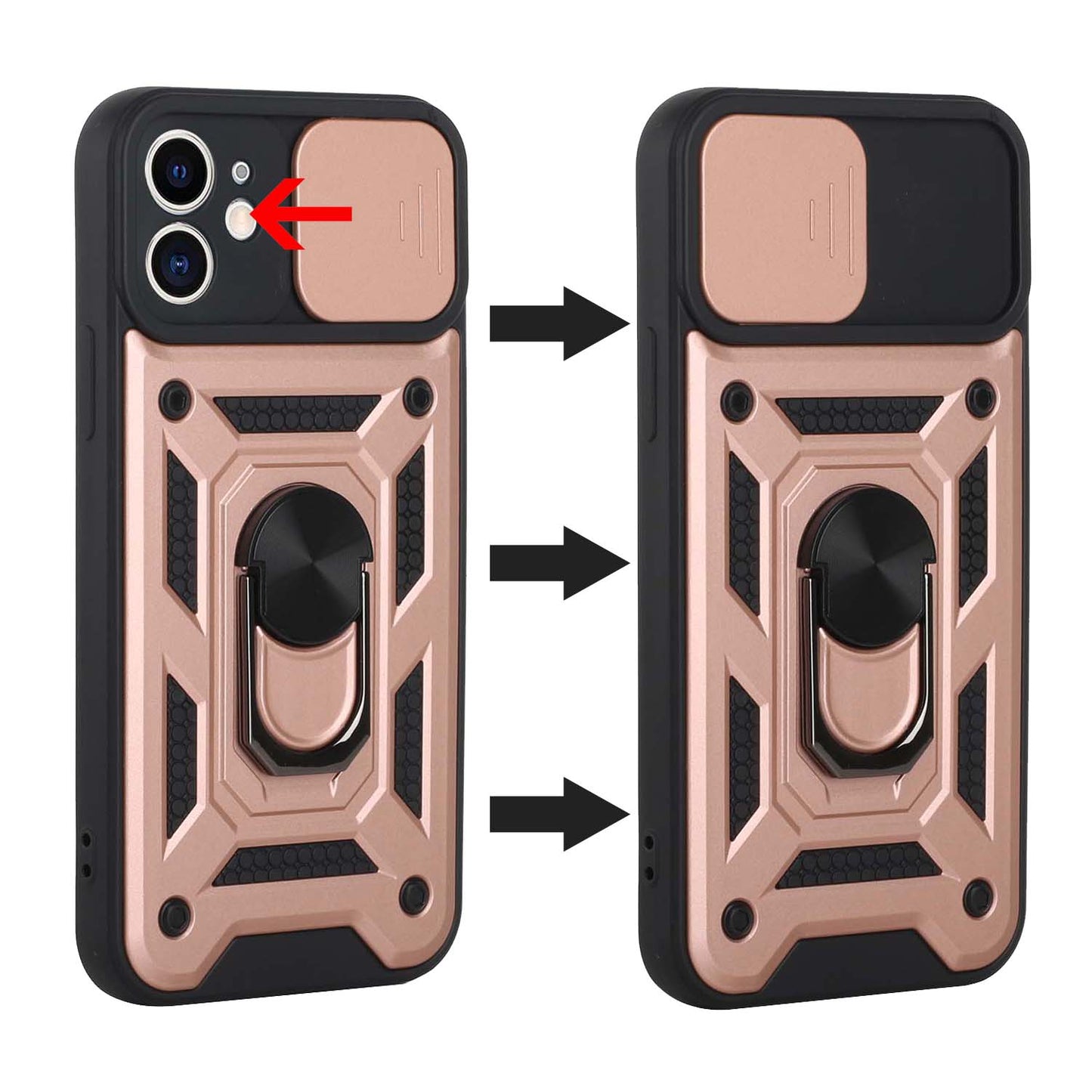 For Motorola Edge 2021 Hybrid Cases with Slide Camera Lens Cover and Ring Holder Kickstand Rugged Dual Layer Heavy Duty Phone Case Cover