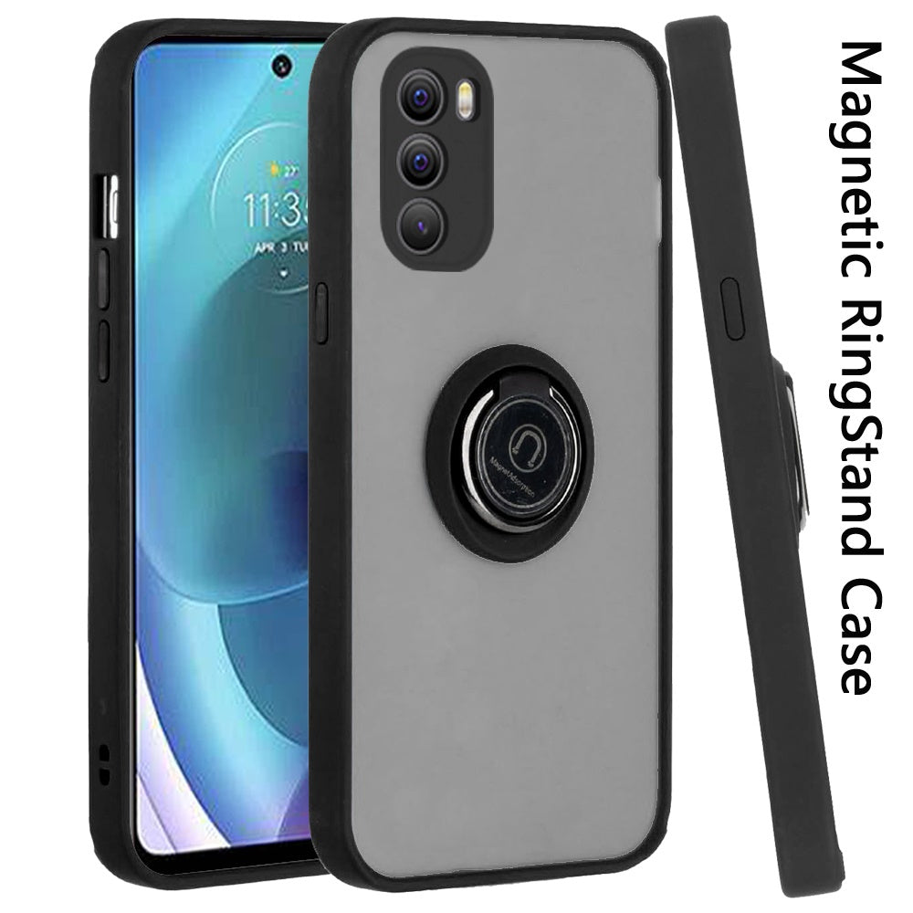 For Motorola Moto G Stylus 2022 HybridPC & TPU Shockproof with 360° Rotation Ring Magnetic Stand & Covered Camera Phone Case Cover