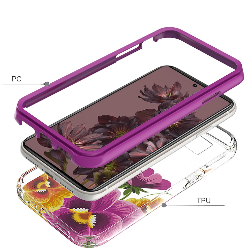 For Google Pixel 7 Beautiful Design Hybrid Triple Layer Armor Hard PC Rubber TPU Shockproof Protective Frame Phone Case Cover