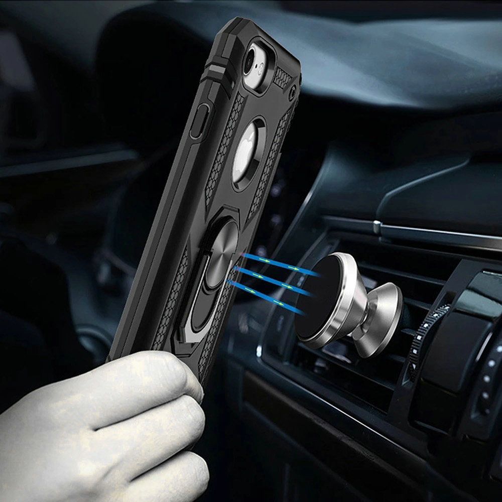 For Apple iPhone SE 3 (2022) SE/8/7 Hybrid Armor Durable Dual Layer with 360 Degree Rotatable Ring Stand Holder Kickstand Phone Case Cover