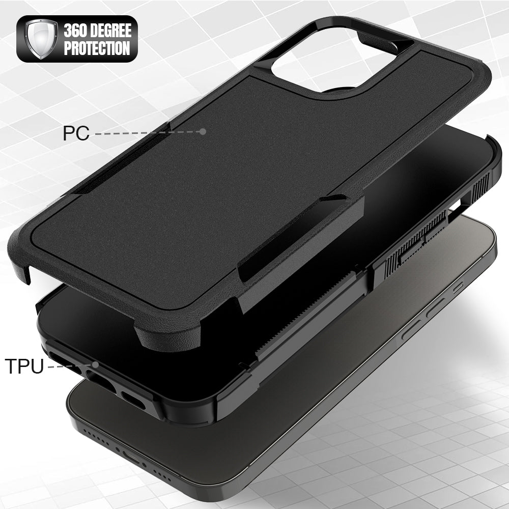 For Apple iPhone 13 Pro Max (6.7") Tough Hybrid Rugged Hard Shockproof Drop-Proof 3in1 Protection, Military Grade Design Phone Case Cover