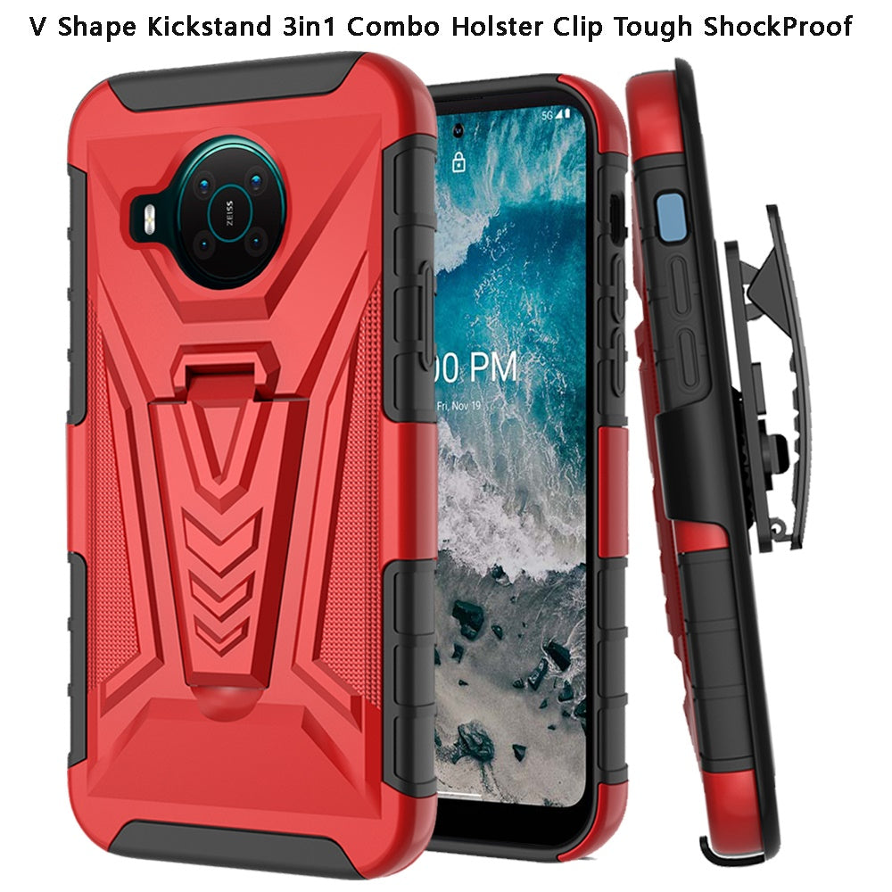 For Nokia X100 Combo 3 in 1 Rugged Swivel Belt Clip Holster Heavy Duty Tuff Hybrid Armor Rubber TPU with Kickstand Stand Phone Case Cover