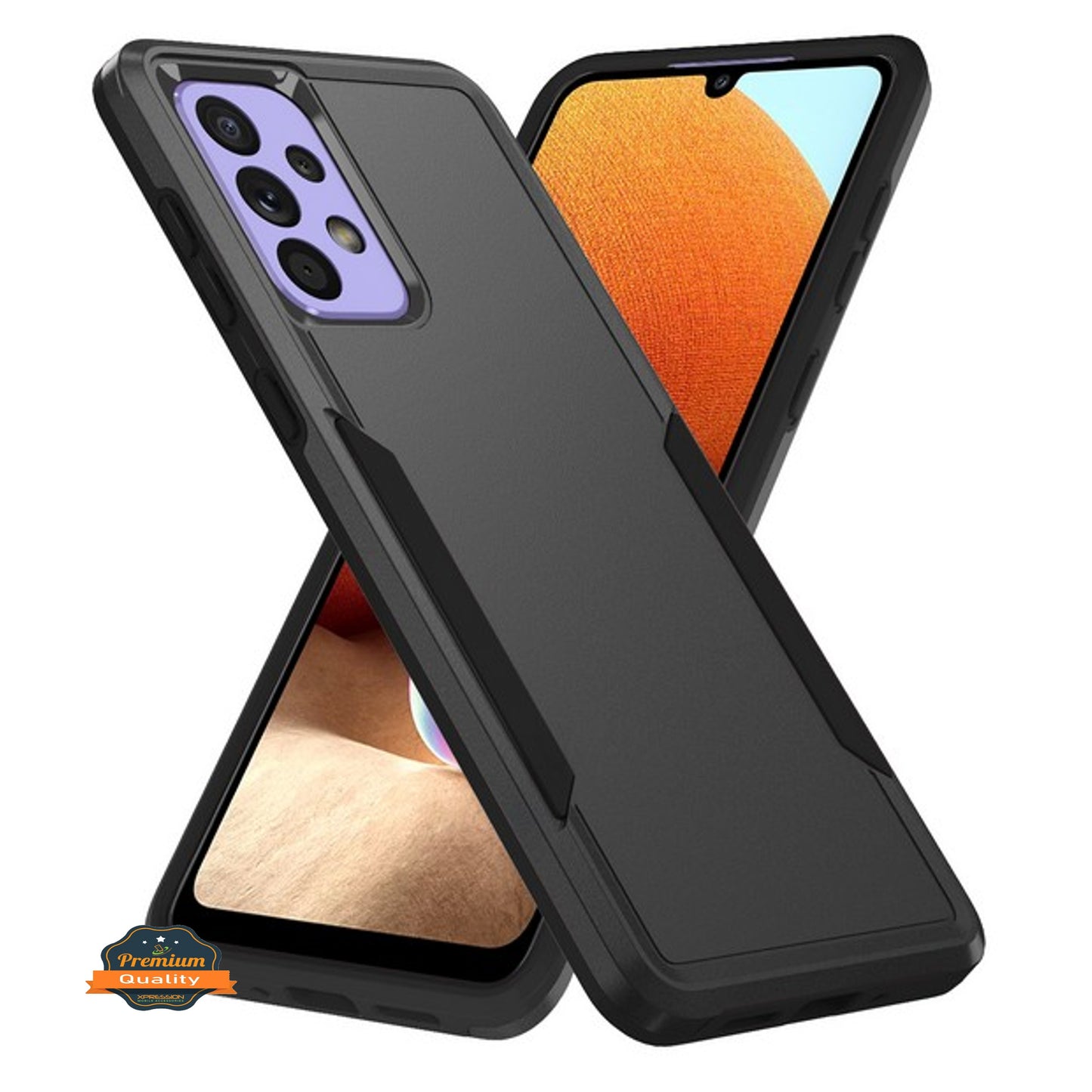 For Samsung Galaxy A03S Hybrid Bumper Rugged Dual Layer Heavy-Duty Military-Grade Rubber TPU Defender Protective Phone Case Cover