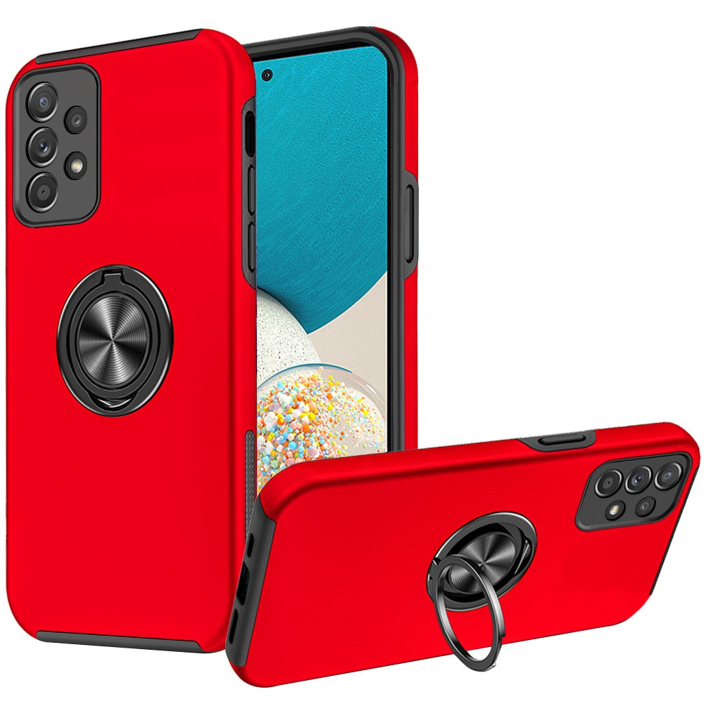 For Samsung Galaxy A53 5G Hybrid 360 Degree Rotatable Metal Invisible Ring Stand Holder Fit Magnetic Car Mount Shockproof Phone Case Cover