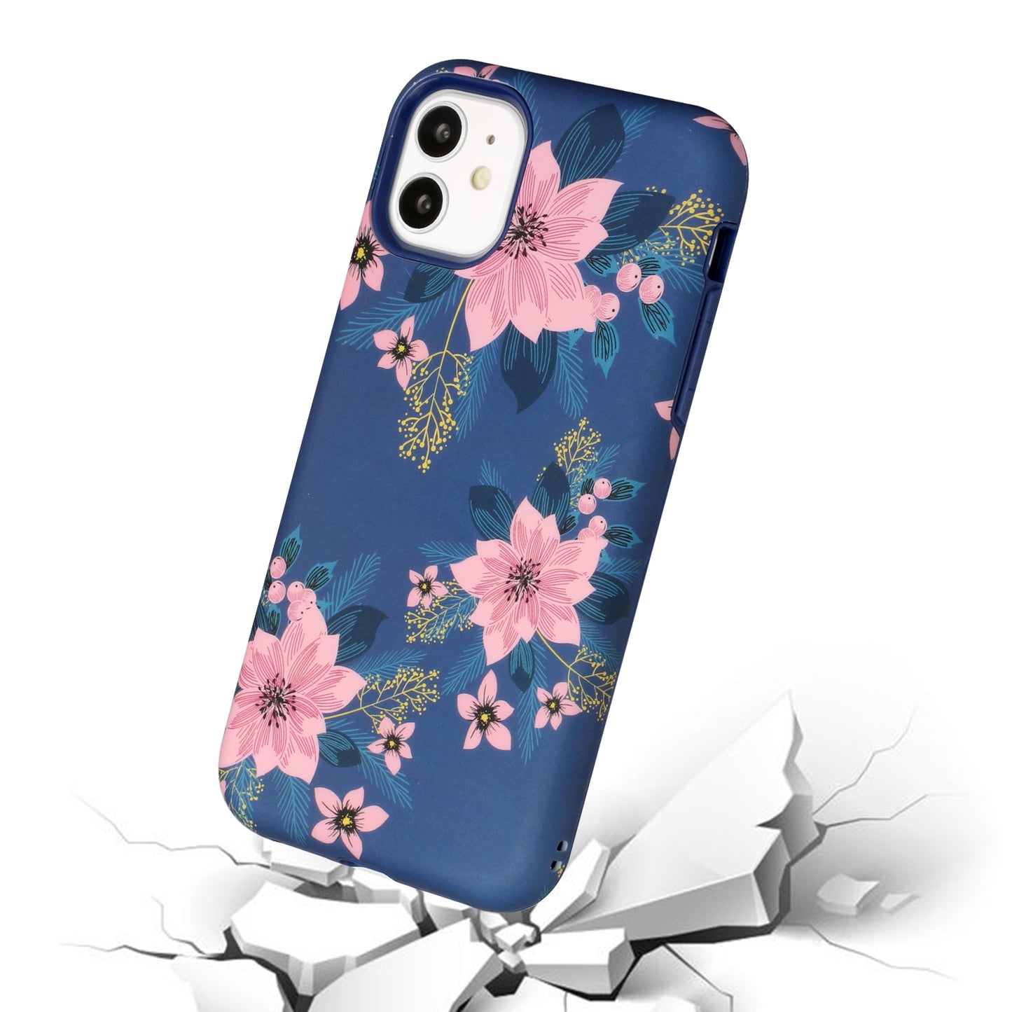 For Apple iPhone 13 Pro Max (6.7") Bliss Floral Stylish Design Hybrid Rubber TPU Hard Shockproof Armor Slim Phone Case Cover
