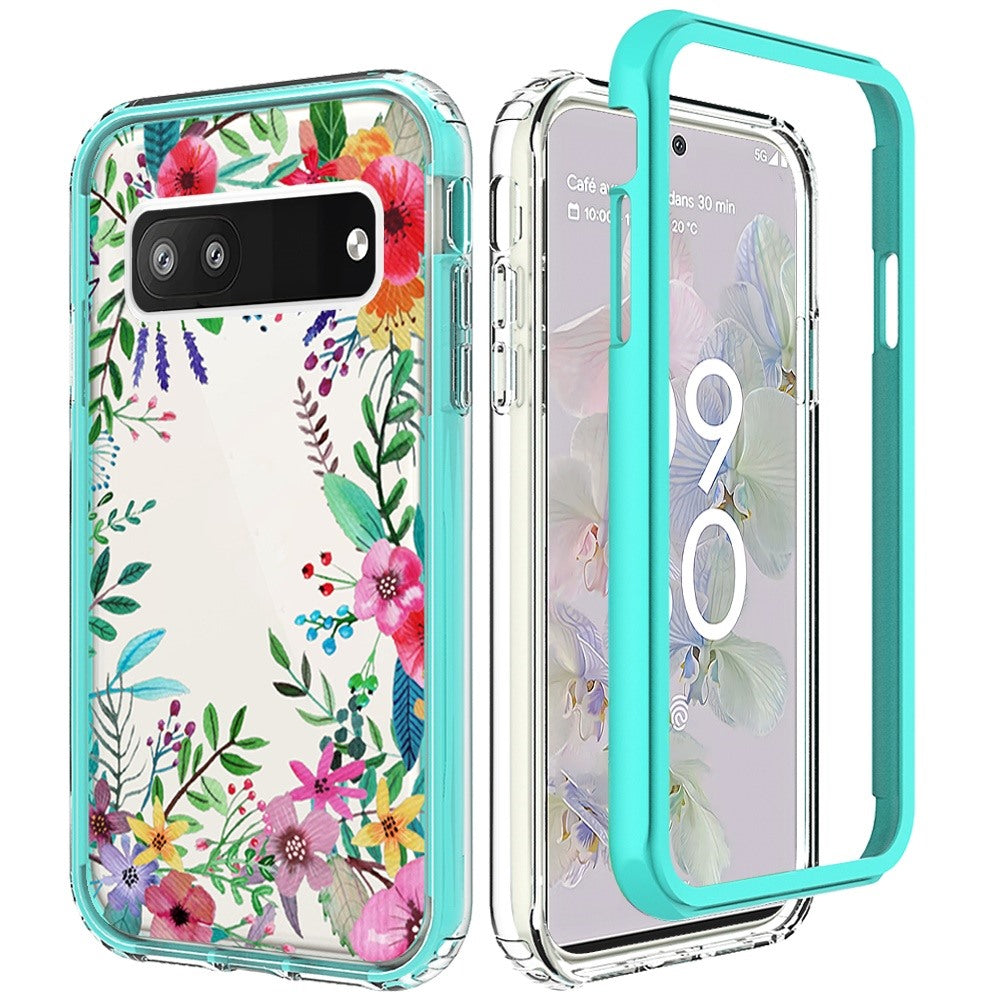 For Google Pixel 6A Beautiful Design 3 in 1 Hybrid Triple Layer Armor Hard Plastic Rubber TPU Shockproof Protective Frame Phone Case Cover