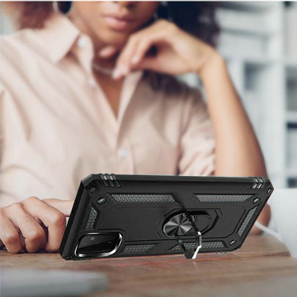 For Samsung Galaxy A13 4G 2022 Military Grade Rugged Dual Layers Shockproof Hybrid Protection with Ring Kickstand Phone Case Cover