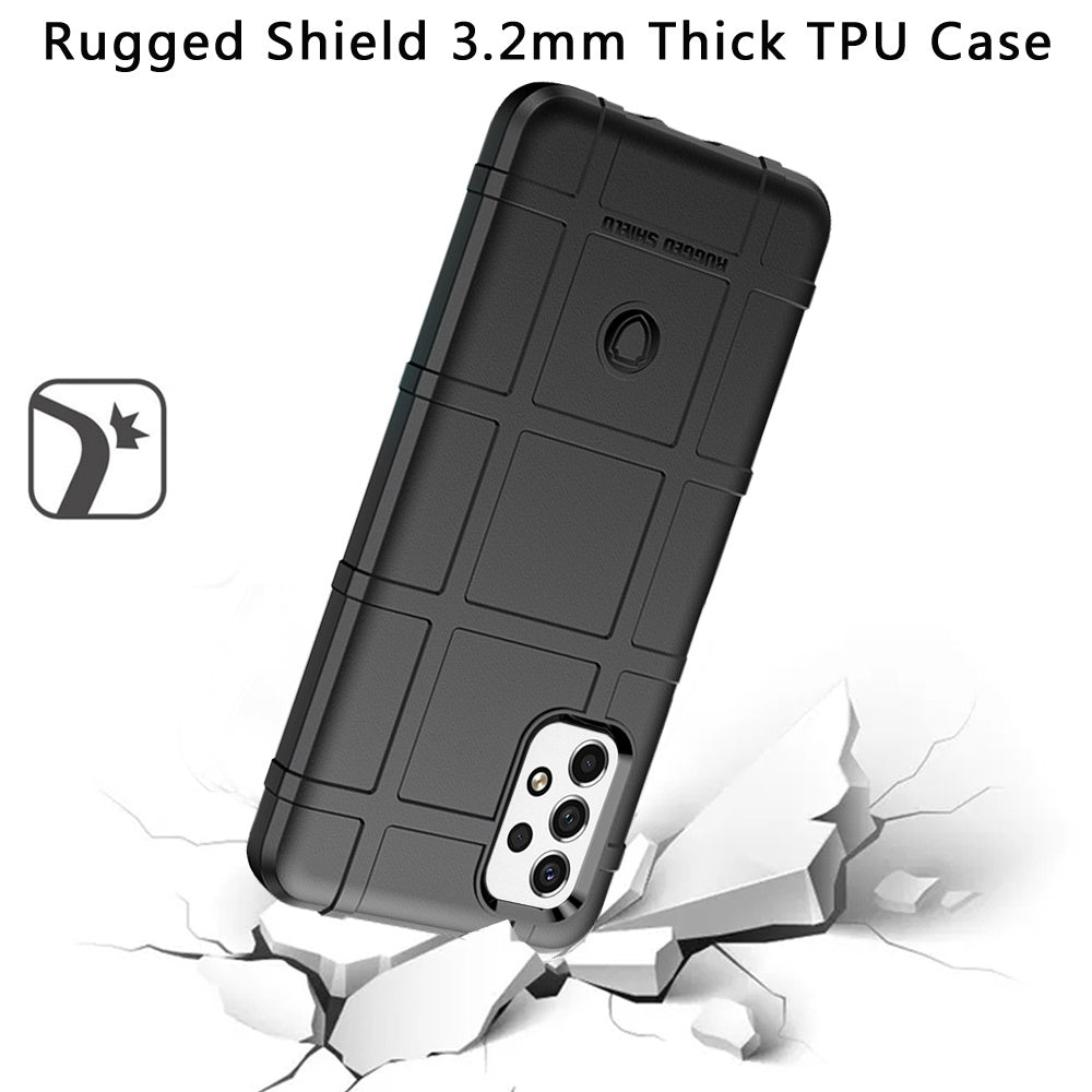 For Samsung Galaxy A33 5G Rugged Shield Hybrid TPU 3.2mm Thick Rough Armor Tactical Matte Grip Silicone Texture Anti-Drop Phone Case Cover