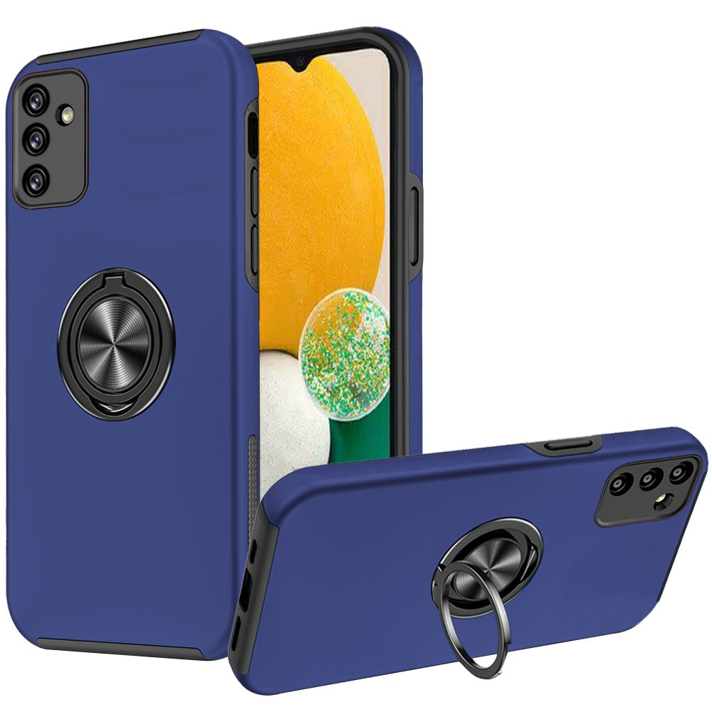 For Samsung Galaxy A13 5G Hybrid 360 Degree Rotatable Metal Invisible Ring Stand Holder Fit Magnetic Car Mount Shockproof Slim Phone Case Cover