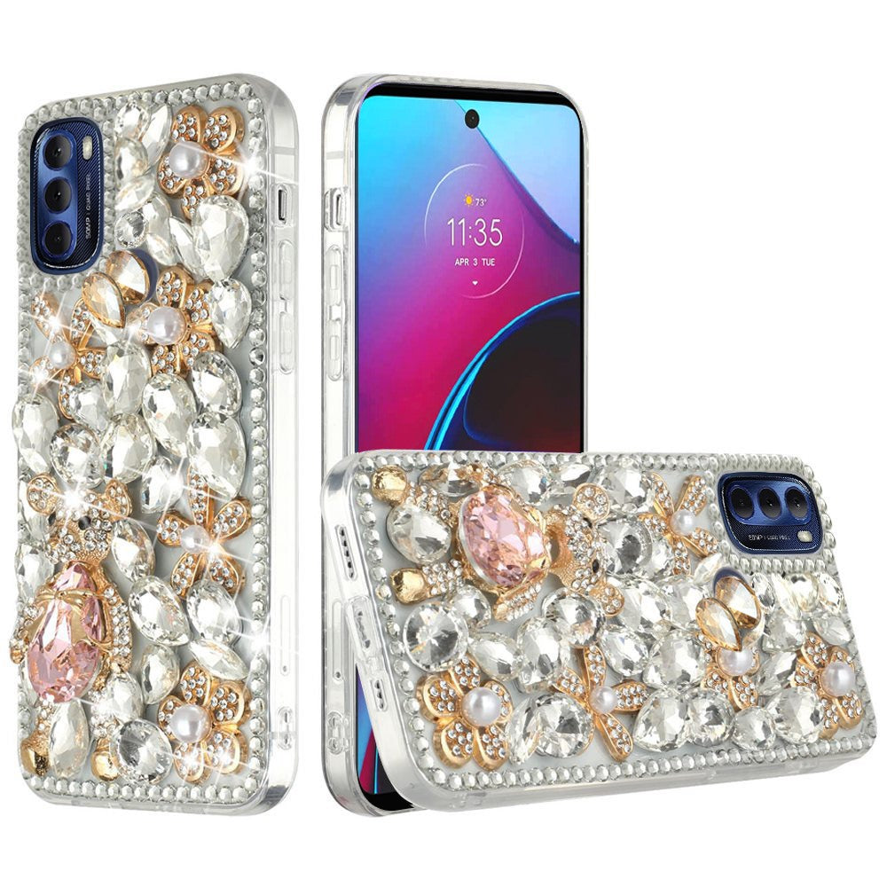 For Motorola Moto G Stylus 2022 4G Bling Clear Crystal 3D Full Diamonds Luxury Sparkle Rhinestone Hybrid Phone Case Cover
