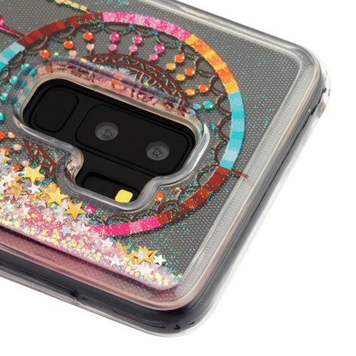 For Samsung Galaxy S9 Plus Quicksand Liquid Glitter Bling Hybrid Image Flowing Sparkle Protector Skin Dreamcatcher Phone Case Cover