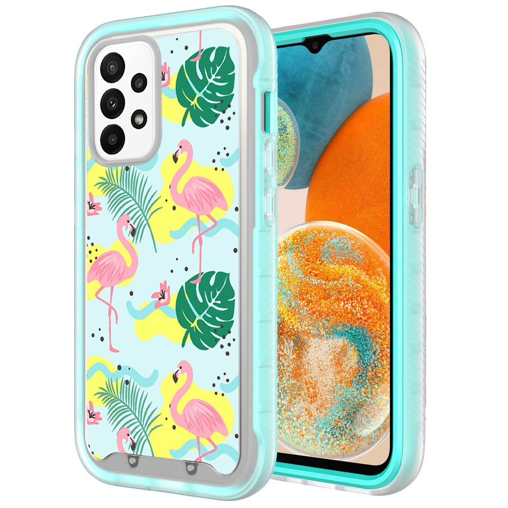 For Samsung Galaxy A23 5G Stylish Design 2in1 Hybrid Armor Hard Rubber TPU Shockproof Front Frame Bumper Phone Case Cover