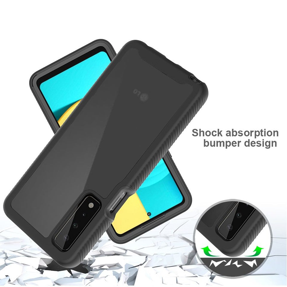 For Samsung Galaxy A13 5G Clear Dual Layer Rugged Bumper Frame Heavy Duty Hybrid Shockproof Rubber TPU Full Body Defender Phone Case Cover