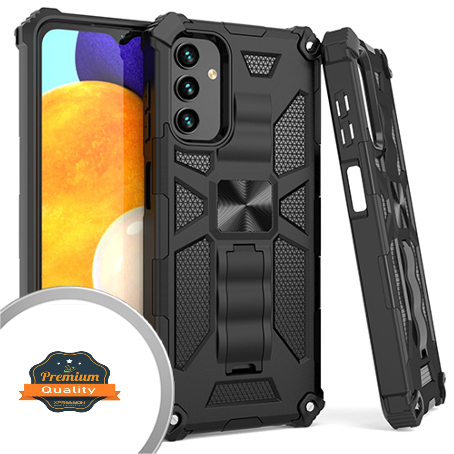For Samsung Galaxy A13 5G Cases with Invisible Kickstand Stand Dual Layer Hybrid Defender Military Grade Shockproof Hard PC Phone Case Cover