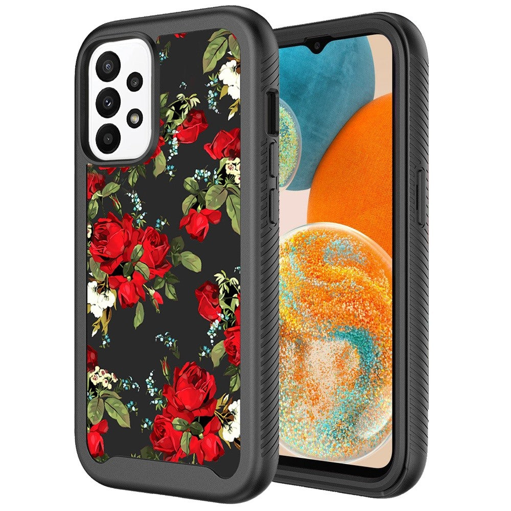 For Samsung Galaxy A23 5G Stylish Design 2in1 Hybrid Armor Hard Rubber TPU Shockproof Front Frame Bumper Phone Case Cover